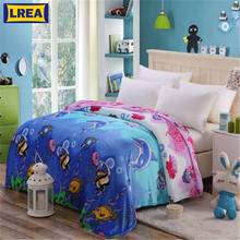 LREA Home Textile Thin плед Cartoon sea world blankets for summer super warm soft throw on sofa/bed Children Sheet 2024 - buy cheap