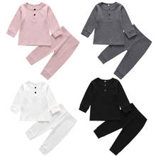 0-3Years   Newborn Baby Boy Girl Clothes Knitted Cotton Long Sleeve Tops Trousers Outfit 2024 - buy cheap