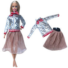 NK1x-vestido para muñeca Barbie, ropa informal diaria, chaqueta estampada, falda, accesorios para muñecas, juguetes para bebés, regalo para niñas 04F 5X 2024 - compra barato