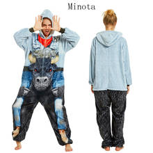 Conjunto de pijamas femininos minota, pijamas de flanela fofas com estampa de unicórnio 2024 - compre barato