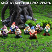 1 Set Cute Mini Resin Seven Dwarfs Statue Bonsai Decoration Props For Desk Outdoor Garden Sculpture Decor Ornament Dropshipping 2024 - buy cheap