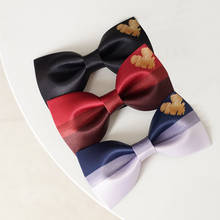 free shipping new fashion 2020 casual men's male Original printed bow tie wine red black gradient wedding women golden love 2024 - buy cheap