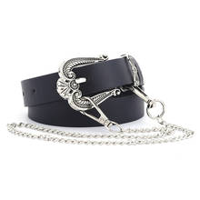 New Women Chain Belt Retro punk heavy metal rock style Carved  buckle fashion casual waistband for Teenage student 2024 - buy cheap