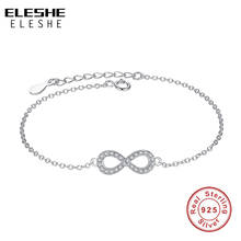 Authentic 925 Sterling Silver Infinity Bracelets for Women Adjustable Chain Crystal Bracelets Wedding Engagement Jewelry Gift 2024 - buy cheap