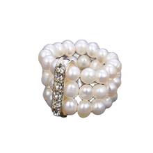 GG Jewelry-Anillo de cristal CZ hecho a mano, Perla blanca transparente, 4-5MM 2024 - compra barato