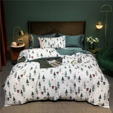 New Luxury 600TC Egyptian Cotton Bedding Set christmas tree Duvet Cover Rubber Flat Sheet Bed Linen Pillowcase For Adult 4PCS 2024 - buy cheap