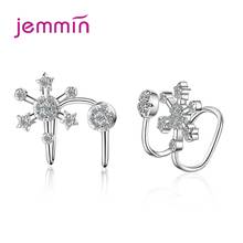 New Women Clip Earrings 925 Sterling Silver Shining Cubic Zircon Claw Setting Flowers CZ Stones Wedding Engagement Accessoires 2024 - buy cheap