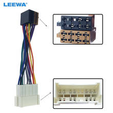 Leewa-cabo adaptador de conversão de áudio estéreo 10x para carro, para hyundai kia para iso, chicote de fiação de rádio de cd, unidades principais originais 2024 - compre barato