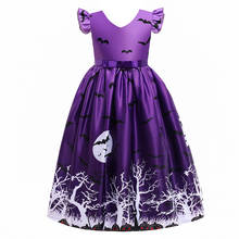 Disfraz de bruja de Halloween para niñas, vestido de fiesta de Cosplay de Carnaval con estampado para niñas de 4 a 12 años, 2020 2024 - compra barato