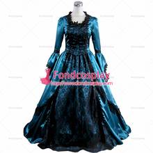 fondcosplay Gothic Lolita Punk Medieval Gown Ball Long Evening Dark green satin skirt Jacket Tailor-made[CK1394] 2024 - buy cheap
