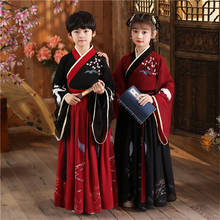 Boy And Girl Hanfu Dance Costume Traditional Chinese Folk Dress  Embroidery Elegant Fairy Stage Wear Performance Outfit 2024 - buy cheap