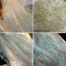 Bronzing Soft Mesh Tulle Flocked Glitter Polka Dot Lace Fabric DIY Sewing Clothing Skirt Dress Wedding Decorative Net Fabric 2024 - buy cheap