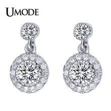 UMODE Fashion White Gold Color Drop Earrings for Women CZ Crystal Earring Orecchini Fashion Jewelry Anillos Mujer Femme AUE0097 2024 - buy cheap