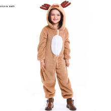 Unisex Children Halloween Deer Costume for Kids Fawn Cosplay winter Animal pajamas Christmas Carnival Purim party dress 2024 - buy cheap