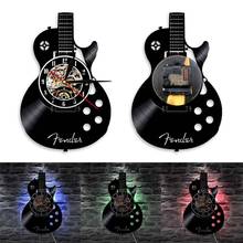 Acoustic Guitar Shape Wall Clock Modern Silent Vinyl Record Wall Watches Wall Clocks  Decorative Wall Clocks Home Decoration 2024 - buy cheap