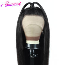 Suncool-Peluca de cabello humano liso de 13x4, postizo de encaje frontal con densidad de 150%, 4x4, no remy 2024 - compra barato