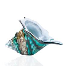 H&D 9.4inch Colorful Sea Shell Craft Handblown Art Glass Nautical Conch Figurine Collectible Gift Ornament Home Desktop Decor 2024 - buy cheap