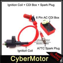 Ignition Coil 6 Pins AC CDI Box A7TC Spark Plug For Chinese GY6 50cc 125cc 150cc Engine Moped Scooter ATV Go Kart 2024 - buy cheap