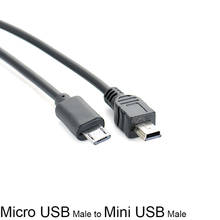 Adaptador de datos Micro USB macho a Mini USB macho, Cable convertidor, Cable de datos de 25cm, 1 unidad 2024 - compra barato