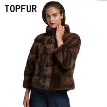 TOPFUR Winter Coat Women Natural Mink Fur Coat Plus Size Dark Coffee Spring Basis Jackets Outwear Real Fur Coats Genuine Leather 2024 - buy cheap