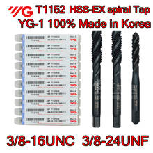 3/8-16unc 3/8-24unf t1152 100% feito na coréia HSS-EX torneira espiral processamento: liga de aço, etc frete grátis 2024 - compre barato