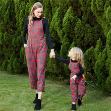 2021 Summer Mother Daughter Baby Matching Rompers Sleeveless Plaid Mommy and Me Girls Jumpsuit Overalls Pant Family Look Outfit 2024 - buy cheap