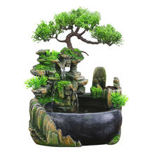 EU Plug,Indoor Simulation Resin Rockery Waterscape Feng Shui Water Fountain Home Desktop Decoration Crafts 2024 - buy cheap