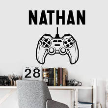 Boy  wall decal personalized gamer name decal controller video game decal customized name sticker teen computer games A11-033 2024 - buy cheap