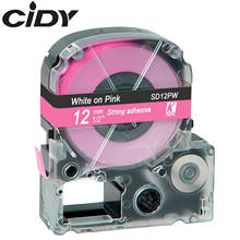CIDY Compatible SD12PW 12MM white on pink Epson label tape SS12KW labelworks for kingjim label maker LW300 LW400 LW-600P 2024 - buy cheap