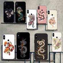 Flower dragon snake Phone Case For Xiaomi Redmi note 7 8 9 pro 8T 9S Mi Note 10 Lite pro 2024 - buy cheap