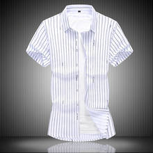 Fashion 9 Style Design Short Sleeve Casual Shirts Men's Striped Blouse 2022 Summer Clothing Plus Asian Size 5XL 6XL 2024 - buy cheap