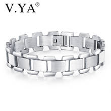 V.YA-pulsera de acero inoxidable de alta calidad para hombre, brazalete artesanal con inscripción, padre, novio, el mejor regalo de cumpleaños 2024 - compra barato