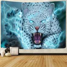 Simsant Animals Tapestry Wildlif Leopard Art Wall Hanging Tapestries for Living Room Bedroom Dorm Home Blanket Decor 2024 - buy cheap