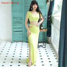 Belly Dance Female adult elegant V-neck Top Practice Clothes Suit Woman Profession Performance Shirt Long Skirt Set 2024 - buy cheap
