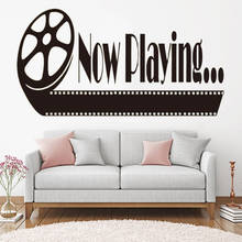 Vinyl Now Playing Home Theater Wall Door Decals Livingroom Play Room Cinema Film Room Quote Stickers Bedroom Party Decor DW9196 2024 - buy cheap