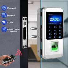 Cerradura biométrica de puerta de vidrio para el hogar, dispositivo de cierre con huella dactilar, tarjeta inteligente de oficina, con tiempo de asistencia, en oferta 2024 - compra barato
