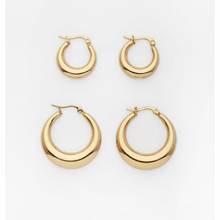 Joolim High Quality PVD Gold Finish Stainless Steel Hoop Earring Tarnish Free Gold Jewelry 2024 - buy cheap