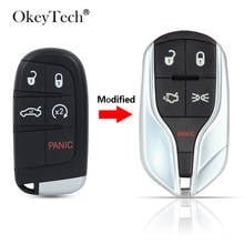 okeytech 4/5 Key Buttons Update Remote Car Key Shell Case for Chrysler 300 For Jeep for Dodge Challenger Charger Dart Durango 2024 - buy cheap