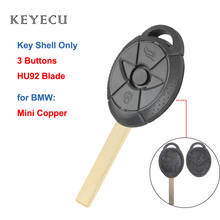 Keyecu Remote Key Shell Case Cover Housing for BMW Mini Cooper S R50 R53 2005 2006 2007 3 Buttons with Uncut HU92 Blade 2024 - buy cheap