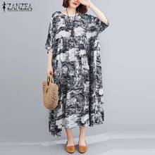 Vintage Women's Floral Sundress ZANZEA 2021 Printed Maxi Dress Casual Short Sleeve Summer Vestidos Female O Neck Robe  2024 - buy cheap