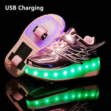Новинка 2020, яркие детские модные кроссовки со светодиодной подсветкой и USB-зарядкой, обувь для мальчиков и девочек 2024 - купить недорого