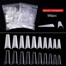 500pcs/Bag 10 Sizes Ballerina Nail Tips French Coffin Fake Fingernails Acrylic Half Cover Nails Clear/Natural False Nails Salon 2024 - buy cheap