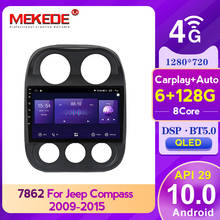 Mekede-rádio para carro com android 10, 4glte, 8core, 6 + 128g, unidade principal multimídia, navegação gps, qled, dsp, para jeep compass patriot 2005-2011 2024 - compre barato