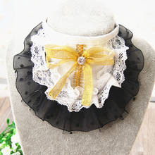 Adjustable Pet black lace Neckerchief Scarf Cat Dog princess Bibs Scarf Collar Handmade Saliva Towel for Small Medium Pets 2024 - buy cheap