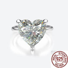 Anel 100% original com corte de coração, anel de diamante para mulheres e homens, prata esterlina 925 2024 - compre barato
