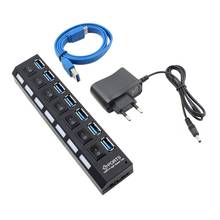 Concentrador de puertos USB 3,0, 4/7, 3,0, Micro USB, con adaptador de corriente, USB Hab de alta velocidad, 5Gbps, divisor USB, 3 concentradores para PC 2024 - compra barato