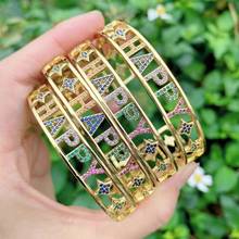 3 pçs, pulseira com letras de cristal de zircão pulseira para mulheres fashion cor dourada pulseira pendente arco-íris vazado 2024 - compre barato