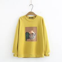 Sweatshirts impressas bonitos de manga comprida primavera outono feminino tamanho grande 2024 - compre barato