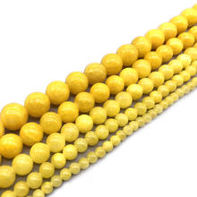 Cuentas de Jades de nube amarilla de piedra Natural, abalorios redondos sueltos para la fabricación de joyas de 15 "pulgadas 4 6 8 10 12mm, collar para pulsera DIY 2024 - compra barato