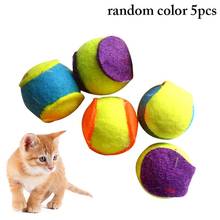 5/6PCS Random Color Cat Cloth Ball Toy Cat Interactive Toy Colorful Patch Cat Ball Toy Kitten Play Toy Training Toys 2024 - buy cheap